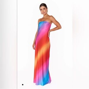 Show Me Your MuMu Multicolor Strapless Dress